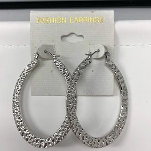 Fragments Hammered Hoop Earrings